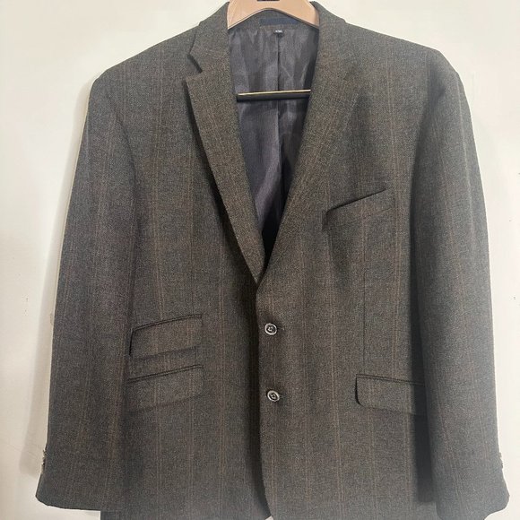 Jos. A. Bank 1905 Plaid Tailored Fit PO238843 Wool Blazer Sport Jacket 46S